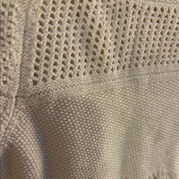 Guess Cream Knit Crew Neck Sweater with a Little Gold Sparkle - Picture 4 of 6